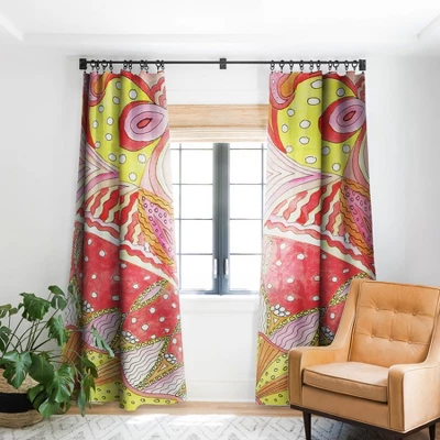 Rosie Brown Swirls 84" X 50" Single Panel Blackout Window Curtain - Deny Designs - Image 4