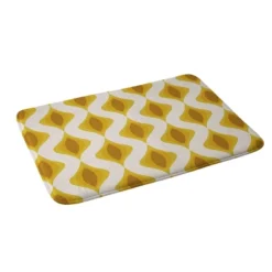 34"x21" Alisa Galitsyna Ornaments Memory Foam Bath Mat Yellow - Deny Designs