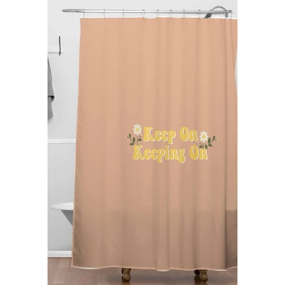 Camille Allen Keep On Keeping On Shower Curtain Pink - Deny Designs
