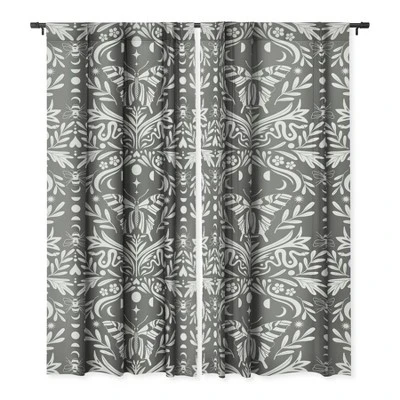 Emanuela Carratoni Ultimate Gray Damask 64" X 50" Single Panel Room Darkening Window Curtain - Deny Designs - Image 2
