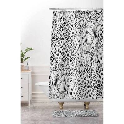 Pattern State Cheetah Sketch Memory Foam Bath Mat Black/White - Deny Designs - Image 2