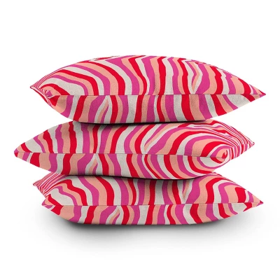 26"x26" Oversized Sunshine Canteen Zebra Striped Square Throw Pillow Pink - Deny Designs - Image 3