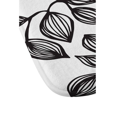 Julia Da Rocha Leaves Memory Foam Bath Mat Black/White - Deny Designs