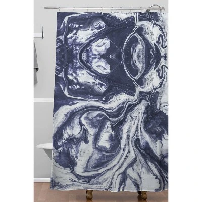 Marta Barragan Camarasa Marble Shower Curtain Blue - Deny Designs