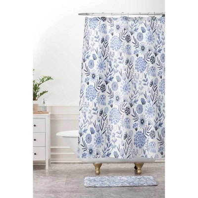 Floral 3 Shower Curtain Blue - Deny Designs - Image 2