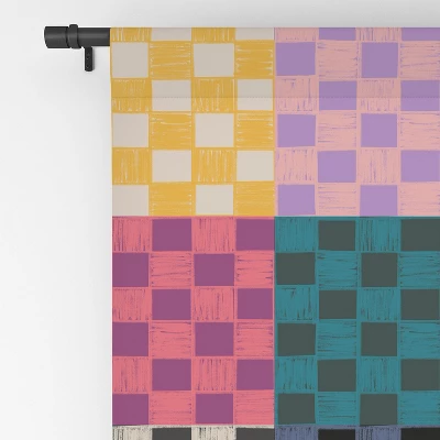 Schatzi Brown Alice Check Multi 84" X 50" Single Panel Blackout Window Curtain - Deny Designs - Image 3