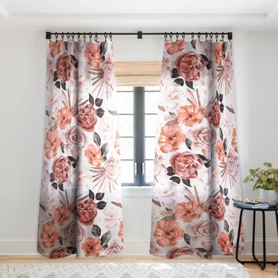 Marta Barragan Camarasa Terracotta Flowered Garden Single Panel Sheer Window Curtain - Deny Designs - Image 6