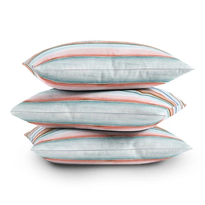Ninola Design Relaxing Stripes Outdoor Throw Pillow Copper/Turquoise - Deny Designs - Image 3