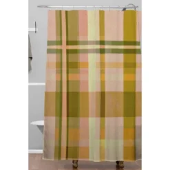Alisa Galitsyna Colorful Plaid I Shower Curtain Pink - Deny Designs
