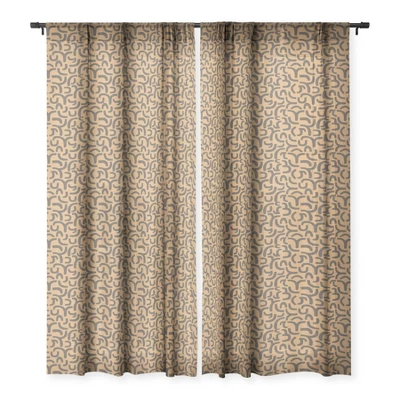 Little Arrow Design Co Cosmo Tile Stone Single Panel Sheer Window Curtain - Deny Designs - Image 2