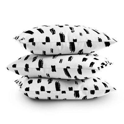 Allyson Johnson Strokes Square Throw Pillow Black/White - Deny Designs - Image 3