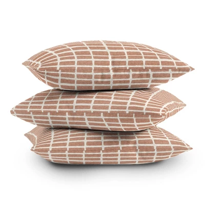 Little Arrow Design Co. Block Tile Outdoor Throw Pillow Terracotta - Deny Designs - Image 2