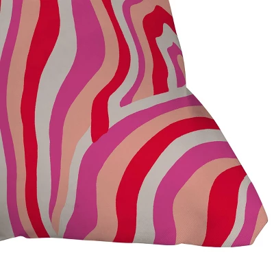 26"x26" Oversized Sunshine Canteen Zebra Striped Square Throw Pillow Pink - Deny Designs - Image 2