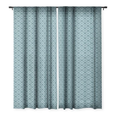 Heather Dutton Solstice Teal Single Panel Sheer Window Curtain 84" X 50" - Deny Designs - Image 2