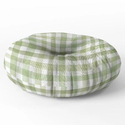 Ninola Design Watercolor Gingham Salad Green Floor Pillow - Deny Desings - Image 4