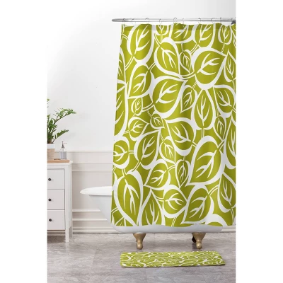 24"x36" Falling Foliage Bath Rugs And Mats Green - Deny Designs - Image 2