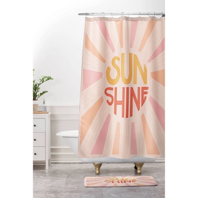 Lyman Creative Co. Sunshine Hand Lettering Memory Foam Bath Mat Pink - Deny Designs