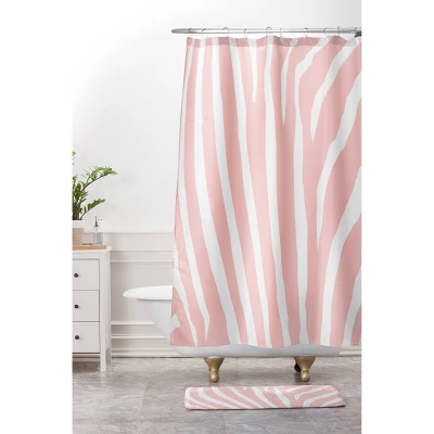 Natalie Baca Zebra Striped Rose Quartz Memory Foam Bath Mat Pink - Deny Designs - Image 2