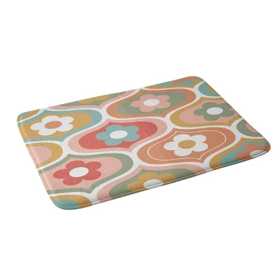 34"x21" Emanuela Carratoni Vintage Floral Geometry Memory Foam Bath Mat - Deny Designs