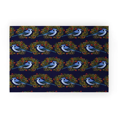 Joy Laforme Christmas Blue Jay Wreaths Welcome Mat - Society6 - Image 5