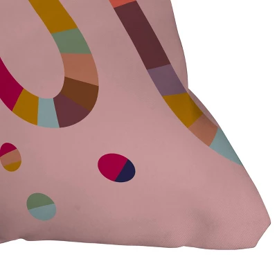 16"x16" Amber Young Striped Noods Square Throw Pillow Pink - Deny Designs - Image 2