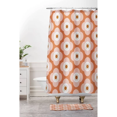 Beshka Kueser Shapes Flowers Bath Mat Orange - Deny Designs