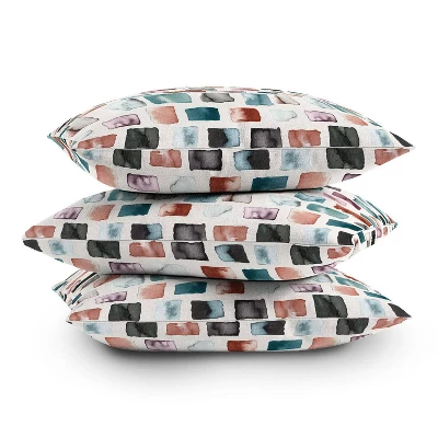 16"x16" Ninola Design Mineral Color Block Rustic Square Throw Pillow Blue - Deny Designs - Image 3