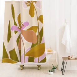 Alisa Galitsyna Colorful Iris Flowers Shower Curtain Green - Deny Designs