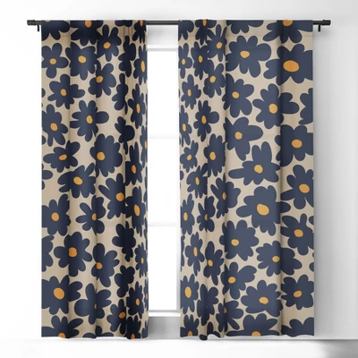 Miho Mini Floral Garden 84" X 50" Single Panel Blackout Window Curtain - Deny Designs