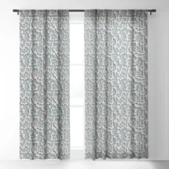 Holli Zollinger Paloma Blue Single Panel Sheer Window Curtain - Deny Designs