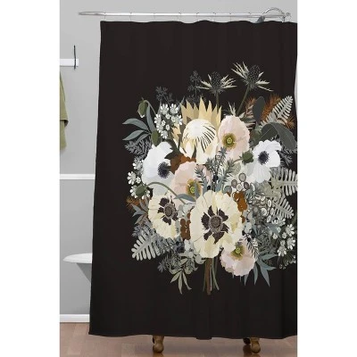 Iveta Abolina Elsa Shower Curtain Black - Deny Designs