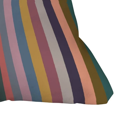 16"x16" Yvonne Z Studios Muted Color Striped Joy Square Throw Pillow Green - Deny Designs - Image 2