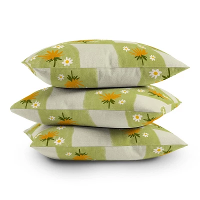 16"x16" Lane And Lucia Dandelion Checkerboard Square Throw Pillow Green - Deny Designs - Image 3