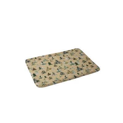 Ninola Design Watercolor Pine Spruces Christmas Memory Foam Bath Mat - Deny Designs - Image 3