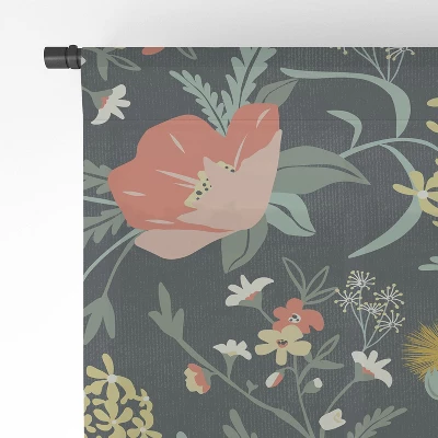 Heather Dutton Poppy Meadow Midnight Single Panel Sheer Window Curtain - Deny Designs - Image 3