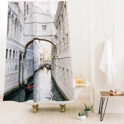Romana Lilic LA76 Photography Venice Canals Shower Curtain Yellow - Deny Designs