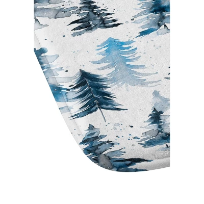 Ninola Design Watercolor Pine Spruces Christmas Memory Foam Bath Mat - Deny Designs - Image 2