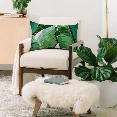 Gale Switzer Banana Leaf Grandeur Oblong Lumbar Throw Pillow Green - Deny Designs