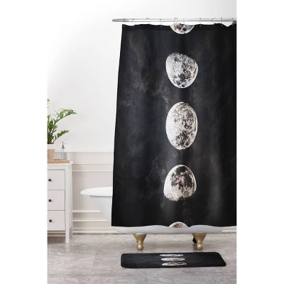 Emanuela Carratoni Mystery Moon Shower Curtain Black/White - Deny Designs - Image 2