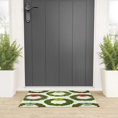 Sabine Reinhart Christmas Wreaths Welcome Mat - Society6