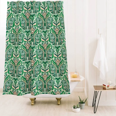 Jenean Morrison Mirror Image Shower Curtain Green - Deny Designs