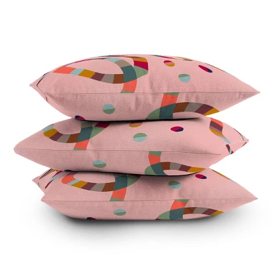 16"x16" Amber Young Striped Noods Square Throw Pillow Pink - Deny Designs - Image 3