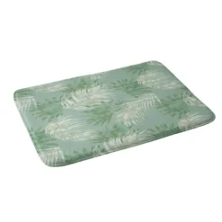 Palms Overlay Memory Foam Bath Mat Green - Deny Designs