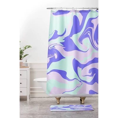 Hypnotic Camo Shower Curtain Purple - Deny Designs