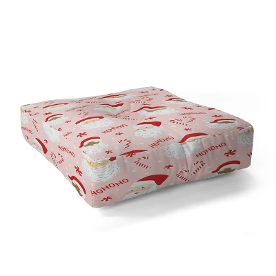 Lathe & Quill Peppermint Santas Square Floor Pillow - Deny Desings