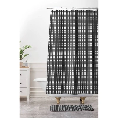 Lisa Argyropoulos Holiday Plaid Modern Coordinate Christmas Memory Foam Bath Mat Black/White - Deny Designs