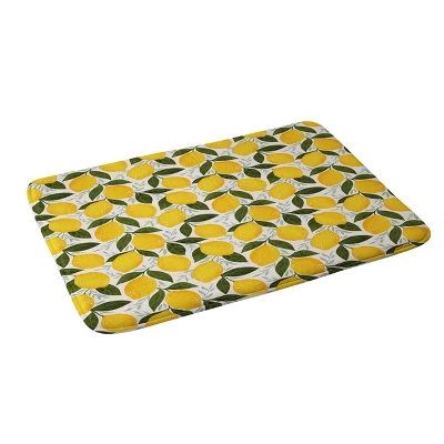 Summer Lemons Memory Foam Bath Mat Cream - Deny Designs
