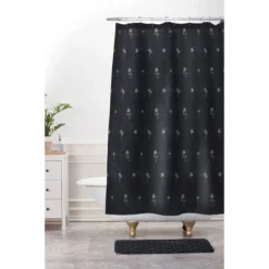 Holli Zollinger Palma Dark Bath Mat Black - Deny Designs