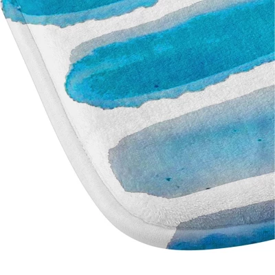 NoelleJay New Year Water Lines Memory Foam Bath Mat Blue - Deny Designs - Image 2