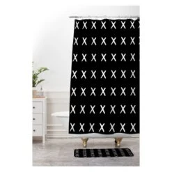Kelly Haines X Pattern Bath Rugs And Mats Black 24" X 36" - Deny Designs